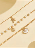 Coastal beach necklace stack