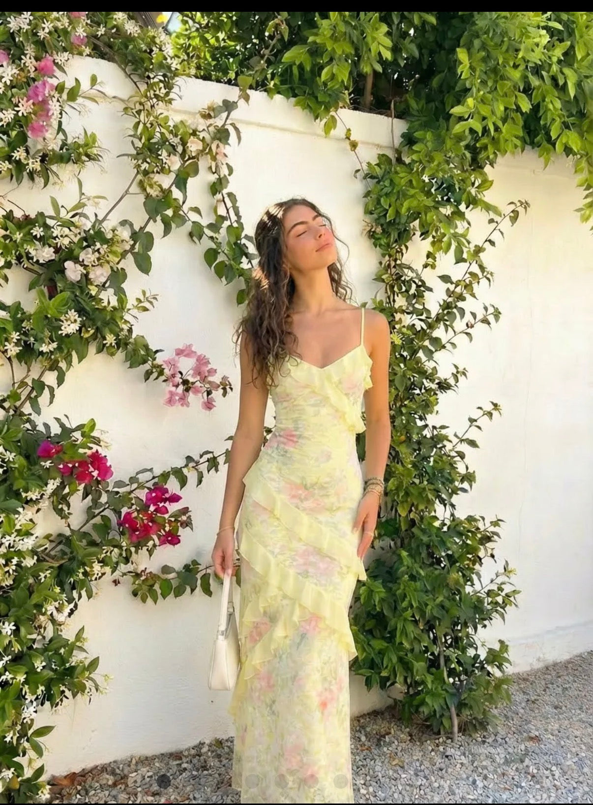 Lace floral maxi dress